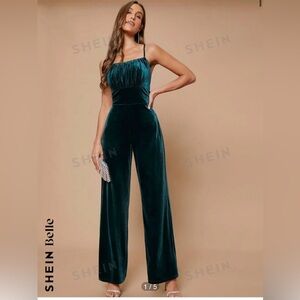 Women’s Velvet Teal Jumpsuit size S